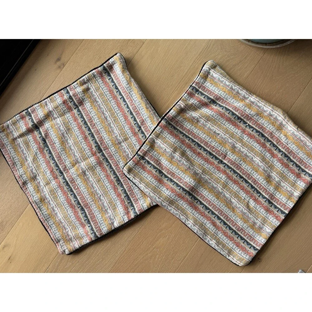 2 VTG 1990 Green Label Polo Ralph Lauren Knit Southwestern Throw Pillow Covers